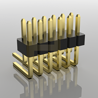Connecteur de carte PCB mâle à angle droit PZ100-2-3-W-1.0mm, double rangée de broches 1x3P, pas de 1mm, contact en laiton, boîtier en nylon, IP20, intelligent