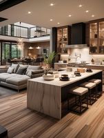 Meubles de cuisine modernes de luxe de style chinois à prix avantageux, ensembles de meubles de cuisine intelligents en bois massif et mélamine