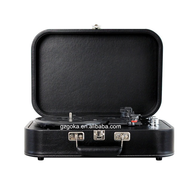 Hot Seller Stereo Speakers Wireless Blue Tooth Turntable Vinyl Record Player with Free Felt Mat Attached