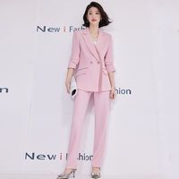 Nouvel arrivage : Ensemble tailleur pantalon deux pièces pour femme – Collection Printemps – Design élégant pour le bureau et le travail – Tenue de mode chic