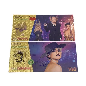 Wettbewerbs fähiger Preis Madonna Material 100 Dollar PET 24 Karat vergoldete Banknote