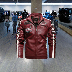 เสื้อแจ็คเก็ตมอเตอร์ไซค์ผู้ชายคุณภาพสูง แฟชั่นเท่ห์ ดีไซน์เองได้ สำหรับฤดูหนาว มีซิป คอตั้ง ผลิตจากโพลีเอสเตอร์/ไนลอน สวมใส่สบาย - Product Image 4