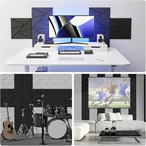 <span class=keywords><strong>RYD</strong></span> Paquete de 18 Paneles Acústicos Modernos Autoadhesivos Blancos de Alta Densidad de 12x12x0.4, Reducción de Ruido de 29dB para Hoteles y Apartamentos - Product Image 4