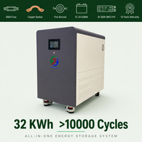 Batería para RV de 32 kWh LiFePO4 48V/51.2V, sistema de almacenamiento de energía híbrido apilable para el hogar, pantalla MB56, caja DIY, barra colectora de cobre