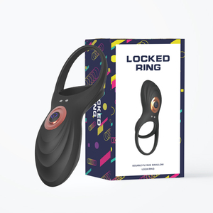 Anneau <span class=keywords><strong>de</strong></span> verrouillage sans fil électrique vibrant à double anneau pour homme, avec retardateur d'éjaculation et 10 modes <span class=keywords><strong>de</strong></span> vibration, améliorant la rigidité érectile - Product Image 1