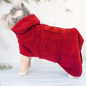 Albornoz para mascotas, toalla de secado rápido para perros, absorbente, con capucha, para perros pequeños, medianos y grandes, verde, rojo, morado, tallas S, M, L, XL - Product Image 4
