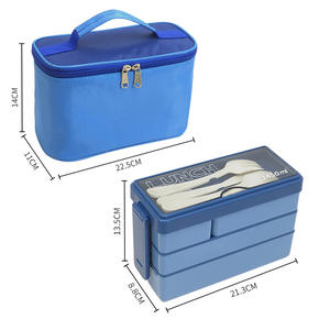 Lonchera Bento de 3 Niveles Todo en Uno, Compartimentos Extraíbles, Apta para Microondas, Recipientes para Preparación de Comidas con Cuchara, Tenedor y Cuchillo para Adultos - Product Image 5