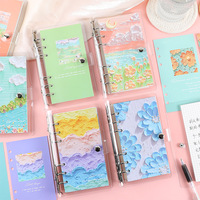 Peinture à l'huile fine Design imprimé A6 couverture de liant en PVC Transparent feuilles mobiles Journal Journal cahier classeur planificateur pour les étudiants