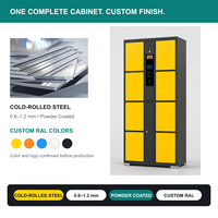 Casier à bagages intelligent à 8 portes avec serrures électroniques, armoire de rangement en acier pour les gymnases, les écoles et les supermarchés