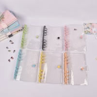 Classeur à 6 anneaux en PVC transparent A5 A6, mini, rechargeable, coloré, pour agenda et planificateur, vente en gros