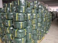 Cuerda Trenzada Ecológica de Polipropileno Verde y Azul de 12 mm x 220 m, de 3 Hilos, Alta Resistencia, con Certificado CE