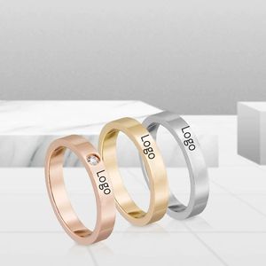 RFJEWEL Anneaux de couple gravés au laser en acier inoxydable-Nom personnalisé empilable, micro-pavé anti-ternissement cadeau de mariage - Product Image 5