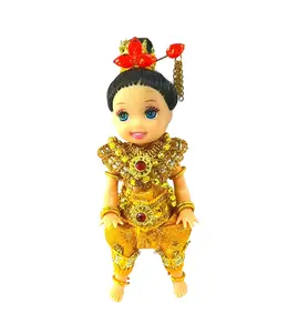 Producto Premium de Tailandia Little Doll en vestido hecho a mano Vestido Tailandés con artesanías de Jong Kraben de artesanos tailandeses