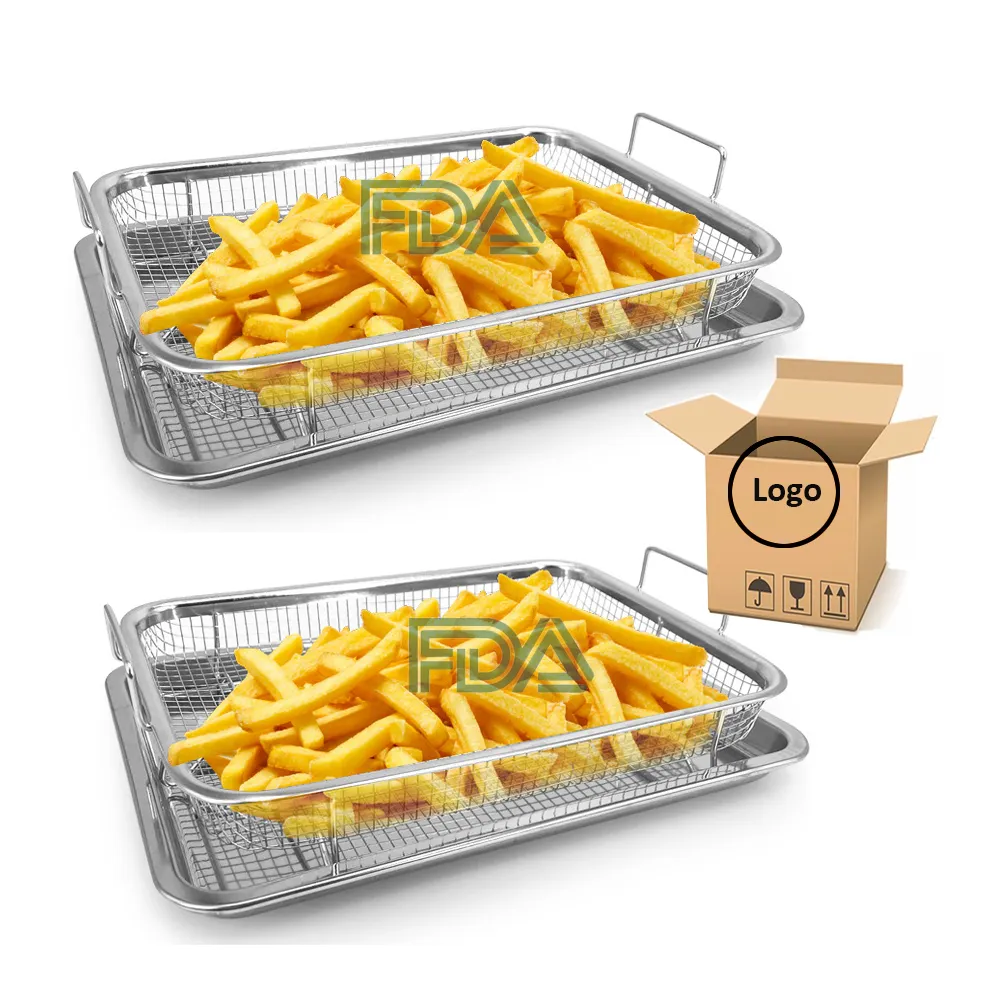 Accessories for air fryer Square BBQ Basket Oven Baking Plate Outdoor Meat Plate Home Baking Plate