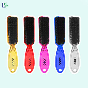Cepillo de peinado Retro con logotipo personalizado, peine de barba de colores galvanizado, cepillo de limpieza de cabello despeinado para peluquería - Product Image 1