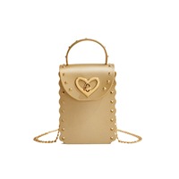Sac mini tendance en PVC effet gelée, pochette de téléphone luxueuse cloutée, sac mini personnalisable style français pour enfants