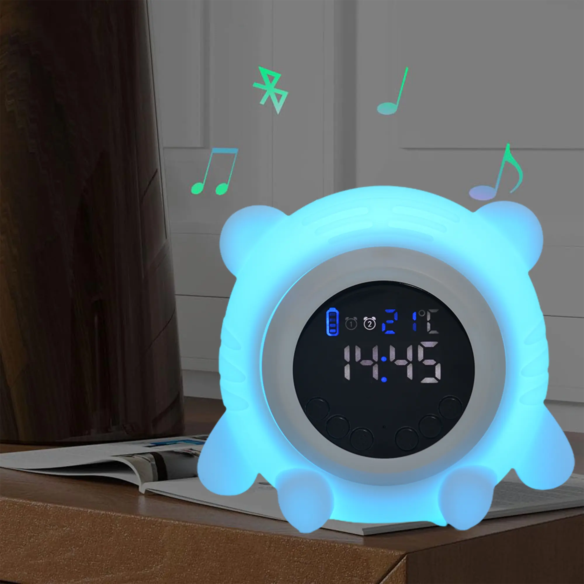 Bluetooth Smart Sleep Trainer con la luce notturna della macchina del suono del sonno doppio allarme suoni naturali regalo ideale per chi ha il sonno pesante