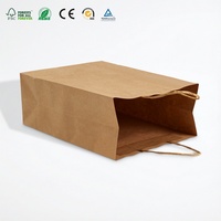Sacs en papier kraft recyclé écologiques avec logo personnalisé imprimé, poignées en ruban - Emballage alimentaire réutilisable pour plats à emporter, bougies, cadres photo