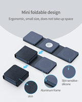 Chargeur sans fil magnétique 3-en-1 pliable 15W, support rapide PD, téléphone, montre, écouteurs, veilleuse de poche, type-C, logo personnalisé, portable