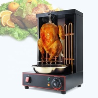 Machine à shawarma électrique portable mini, noire, pour rôtir le poulet et le dinde, machine à kebab doner, acier inoxydable de qualité alimentaire
