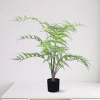 Petite plante en pot, bonsaï, aménagement paysager de fenêtre, décoration de mariage et de maison, fleurs artificielles écologiques, fougère verte artificielle