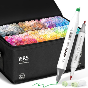 Juego de Marcadores a Base de Alcohol Ohuhu de 320 Colores, Marcadores de Doble Punta para Dibujar y Animar, para Adultos, Punta Fina y Punta de Cincel - Product Image 1