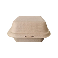 Conteneur à emporter de bagasse de canne à sucre éco-biodégradable personnalisé 9x6 10x7 12x8 pouces dossiers déjeuner boîte à nourriture stratification mate