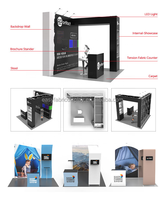 Stand d'exposition portable en aluminium 10x20 pieds, système de présentation à double poteau avec tissu tendu, démontable sans outil
