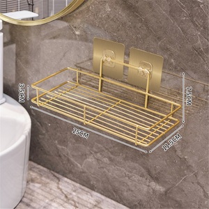 Étagères murales modernes à double niveau en acier inoxydable pour serviettes de toilette, étanches, pour la maison, export transfrontalier - Product Image 4