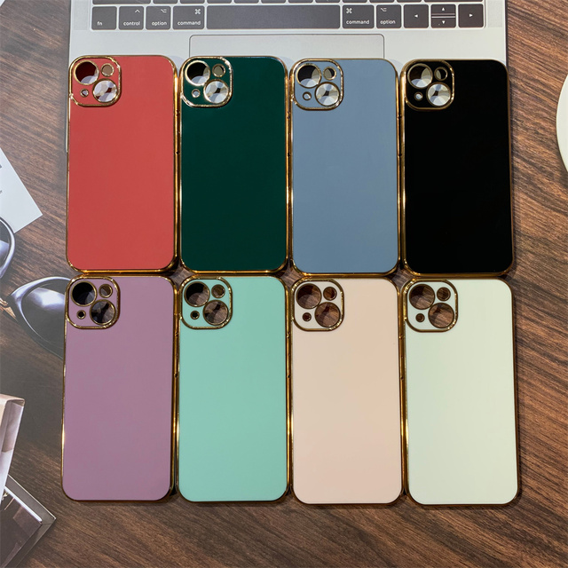 Luxury 6D Electroplate Soft TPU Cell Phone Accessories Plating CellPhone Case for iPhone 15 14 13 12 11 Pro Max Samsung S22
