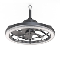 Ventilateur de plafond LED RVB extérieur de luxe avec haut-parleur Bluetooth, télécommande, montage encastré à profil bas pour cour et jardin