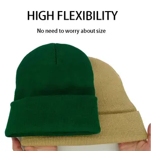 Factory Price No Cuff Beanie Custom Skull Cap Plain Black Beanies Unisex Touques Hat For Men Women