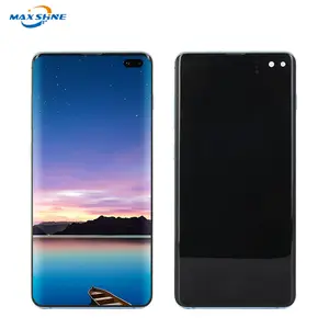 จอ LCD เดิม S10 PLUS สำหรับ Samsung S10 Plus จอสัมผัส LCD พร้อมกรอบสำหรับ Samsung S8 S9 S10