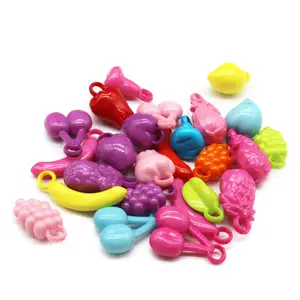 Fruta colorida em forma de plástico acrílico grânulos para jóias fazendo artesanal frisado brinquedos educativos contas soltas encantos infantis