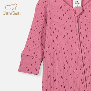 Barboteuse pour bébé en bambou biologique avec <span class=keywords><strong>fermeture</strong></span> à glissière bidirectionnelle personnalisée pour bébé Combinaison pour nouveau-né avec <span class=keywords><strong>fermeture</strong></span> à glissière durable - Product Image 3