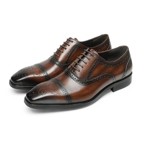 New Business Formal Square Lace-up Genuine Leather High-quality Top-<b>level</b> Designer Men's Dress Shoes Height Spring Summer - Product Image 6