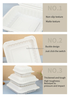 Op maat gemaakte verpakkingshoeveelheid Magnetronbestendige wegwerp voedselcontainer 8x8 8 inch deksel scharnierend klikvergrendeling MFPP voedsel clamshell doos