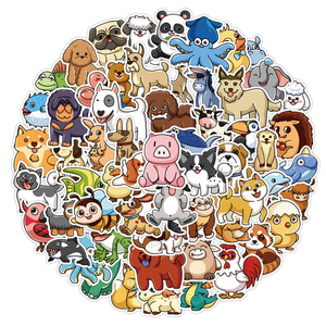 100 Uds impermeable lindo Animal de dibujos animados pegatina para <span class=keywords><strong>coche</strong></span> motocicleta bicicleta equipaje decorativo <span class=keywords><strong>perro</strong></span> gato cerdo <span class=keywords><strong>pegatinas</strong></span> para chico estudiante - Product Image 1