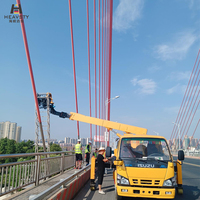 HEAVSTY Euro 6 Vehículo de Inspección de Puentes de 16m con Pluma Telescópica, Camión de Detección de Puentes para ISUZU QL1070BUHACY