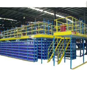 Rack mezzanine de multinível, rack com unidade de prateleira ajustável de armazenamento attico de armazém