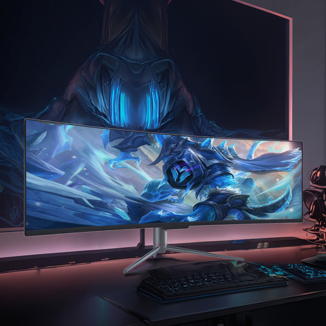 Ultra-Wide 49 Inch Curved PC Gaming Monitor 5K HDR 120HZ 144HZ 1MS Adaptive-Sync LED 4K Esports Display with Fish Screen
