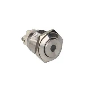 5A 250VAC 16mm high round momentary 1 No waterproof metal push button switch