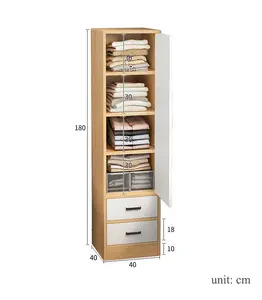 Wooden MDF wardrobe cabinets for bedroom living room stylish with spacious storage drawer