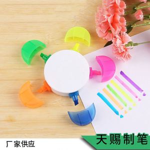 Custom Fluorescent Highlighter 5 Color Cute Flower Highlighter Marker Pens Customized Highlighter with Logo Gift Advertising - Product Image 6