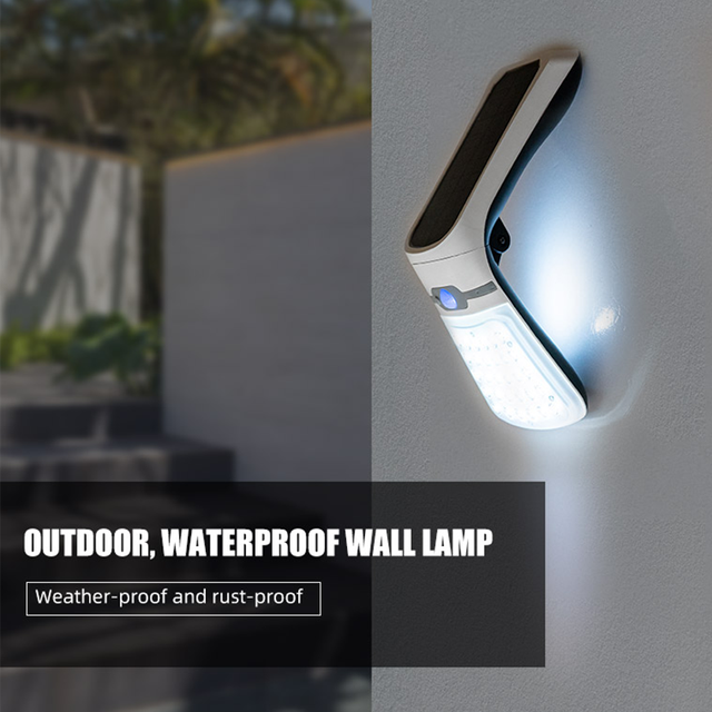 IP65 Waterproof Solar Powered Led Motion radar Sensor Adjustable Wall Mounted Light Outdoor Morden Garden Security Lights