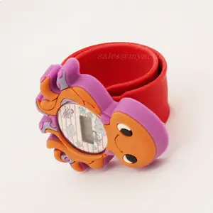 Promotional octopus shape Jelly kids silicone bracelet watch colorful cuttlefish shape woman rubber strap watch