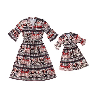 Famille correspondant vêtements à manches courtes Maxi robe mère et fille robes ensemble tenues maman et <span class=keywords><strong>moi</strong></span> vêtements - Product Image 2