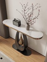 Table console murale moderne minimaliste italienne en pierre, style luxe léger et raffiné, pour entrée et salon