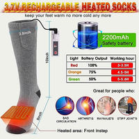 Chaussettes thermiques jetables à piles rechargeables, 100% coton, décontractées, unies, respirantes, antibactériennes, chauffantes, chaudes pour l'hiver