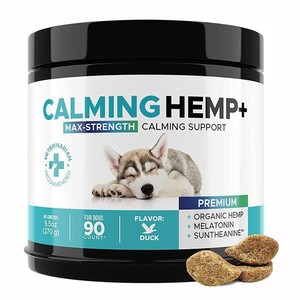 Spuntini per cani supporto calmante mastica morbida canapa + Max-forza canapa organica melatonina suntheanina L-teanina cane cibo secco OEM ODM - Product Image 3